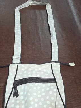 Light Gray Polka Dot Adj Crossbody Shoulder Bag Washable Cotton Light Purse 31